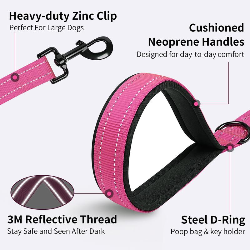 Cushioned neoprene handle and heavy-duty zinc clip on Furlyn dog leash