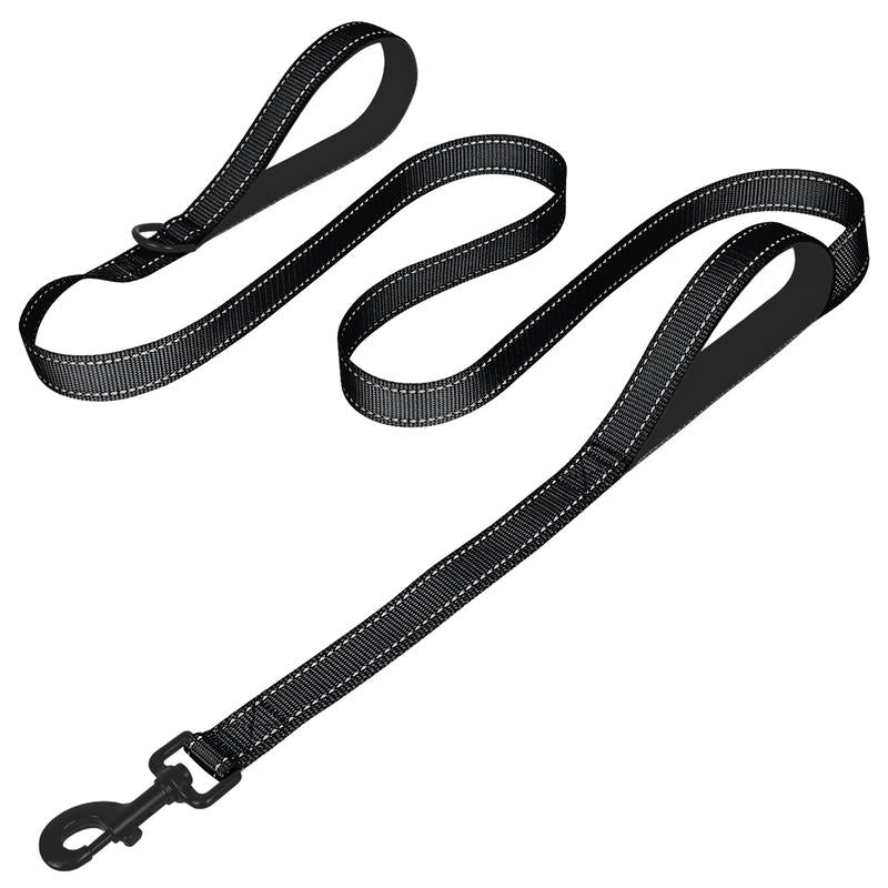 Black Furlyn heavy duty dual handle dog leash for large dogs