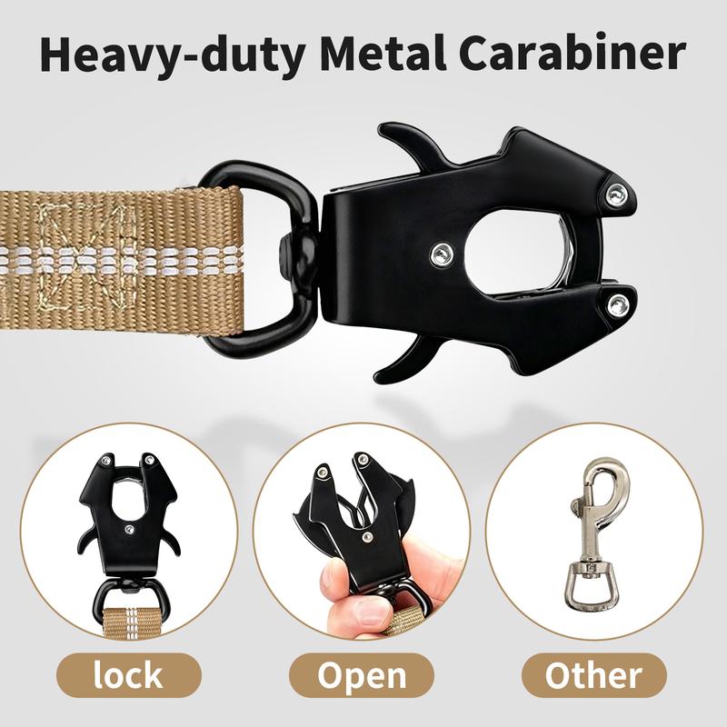 Aviation-grade metal carabiner frog clip for large dogs