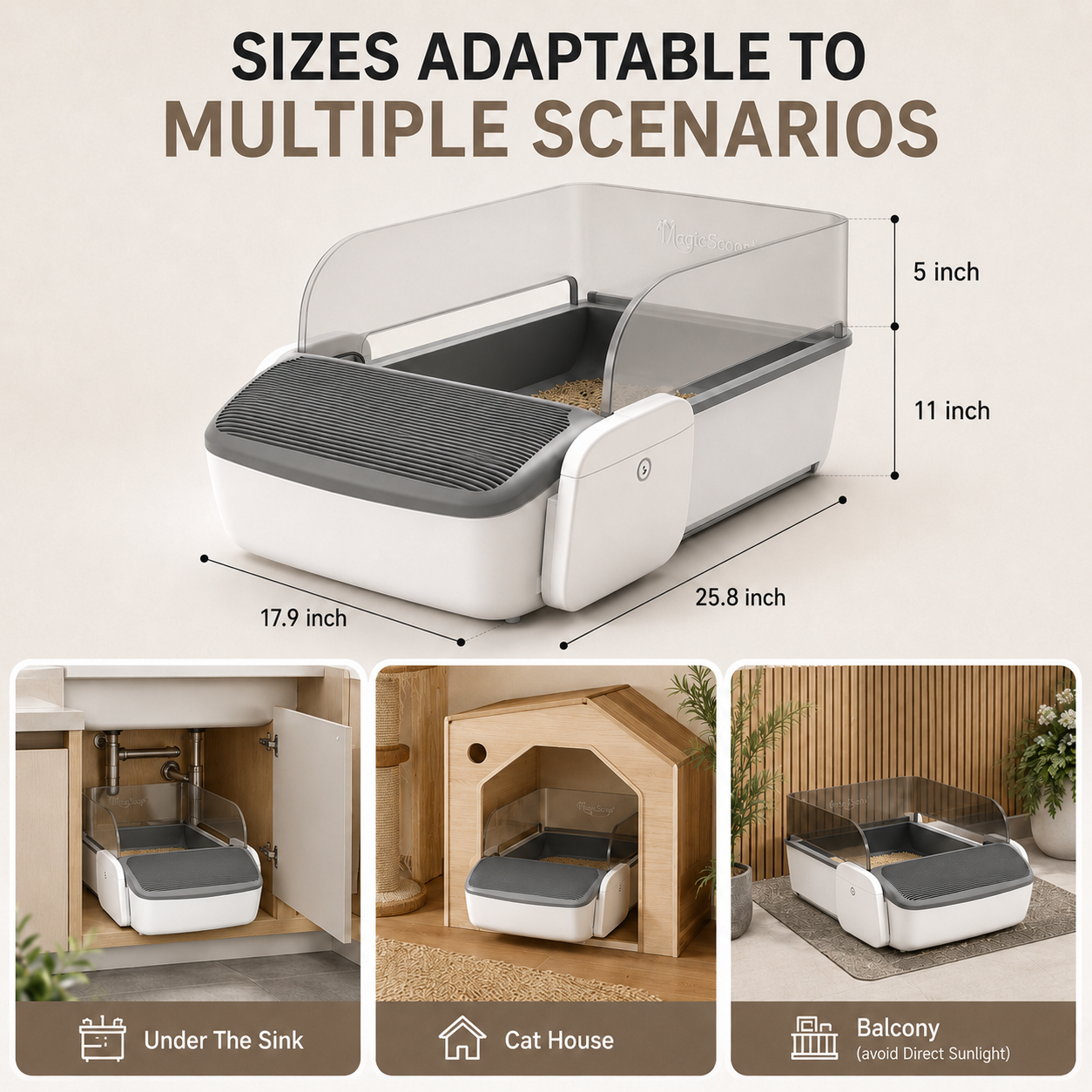 Spacious, Open-Top Layout (Engineered for Large Cats)