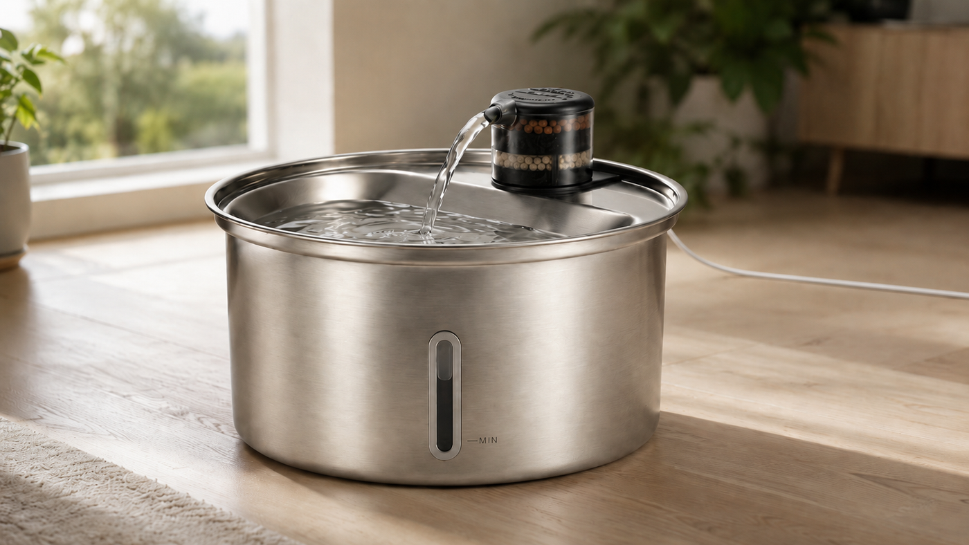 Furlyn stainless steel pet water fountain material