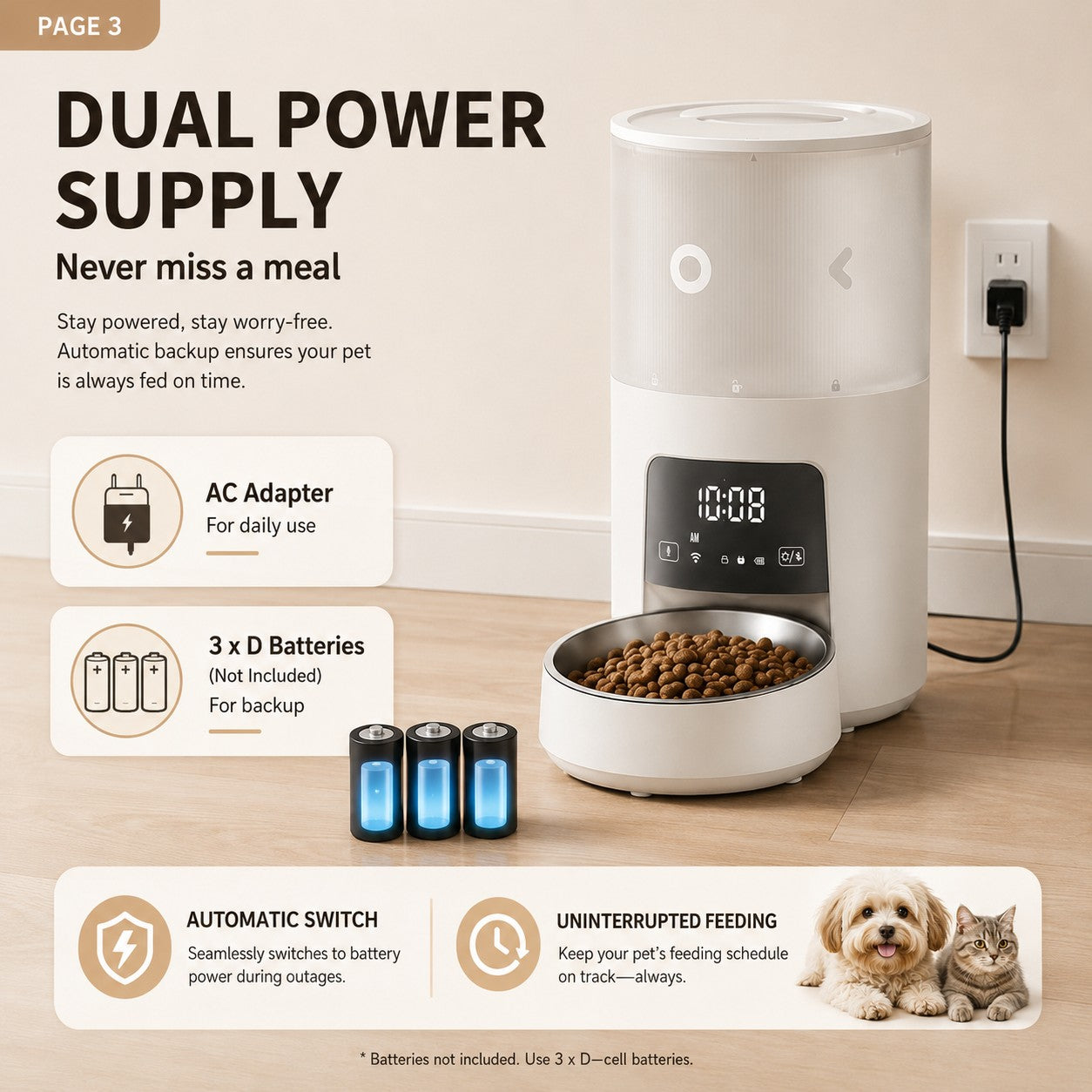 Reliable Feeding with Backup Power