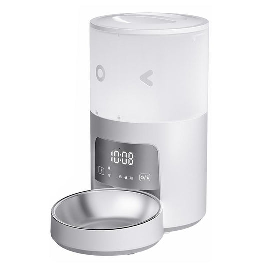Minimalist 3L automatic pet feeder with digital display and stainless steel bowl - Furlyn