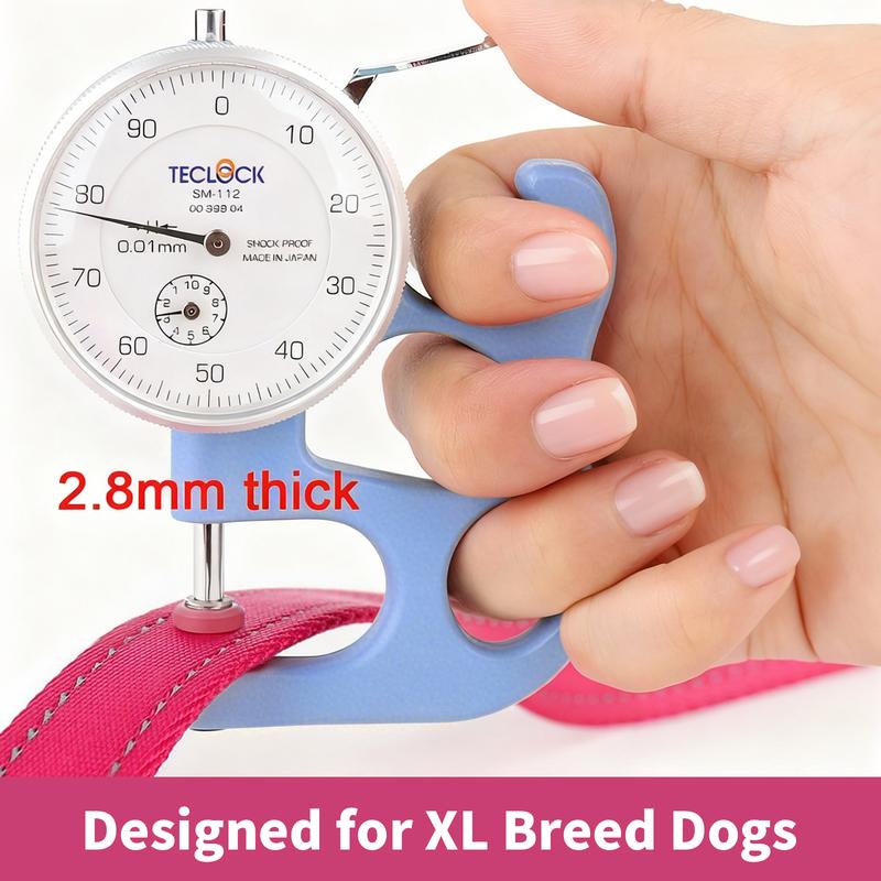 2.8 millimeter extra thick nylon webbing on Furlyn heavy duty dog leash