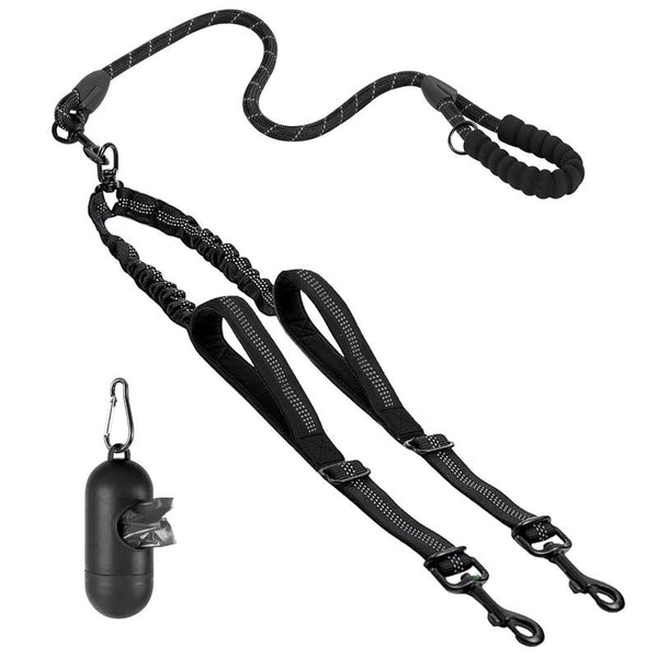 Furlyn Adjustable Dual Dog Leash with No-Tangle Swivel
