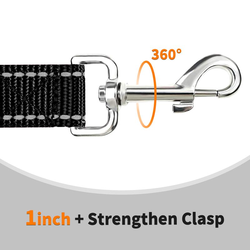 360-degree tangle-free swivel metal clip for safe dog walking