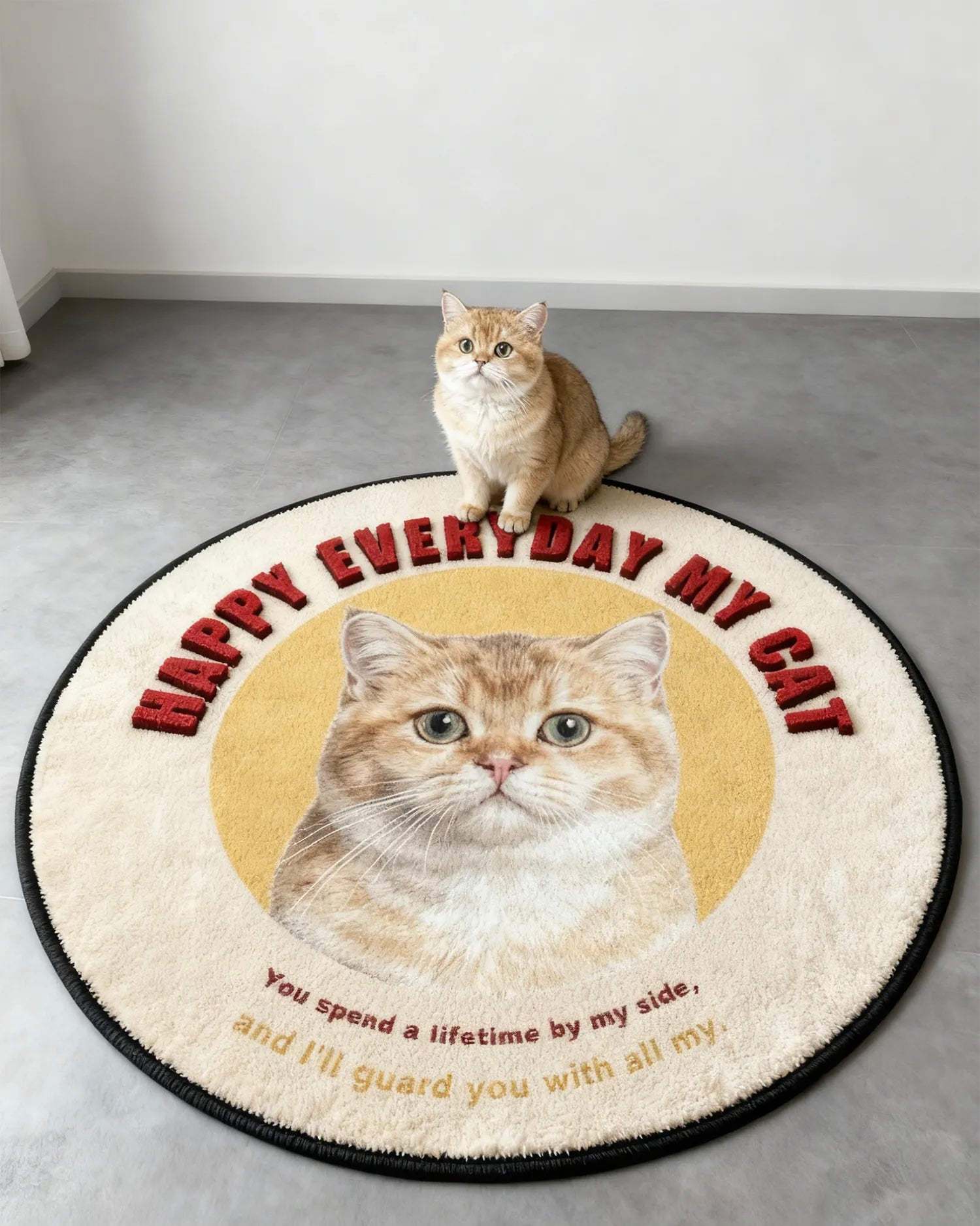 Custom Pet Portrait Rug – Personalized Cat & Dog Floor Mat