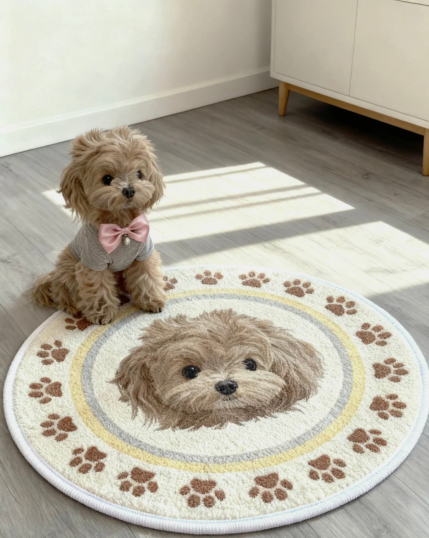 Custom Pet Portrait Rug – Personalized Cat & Dog Floor Mat