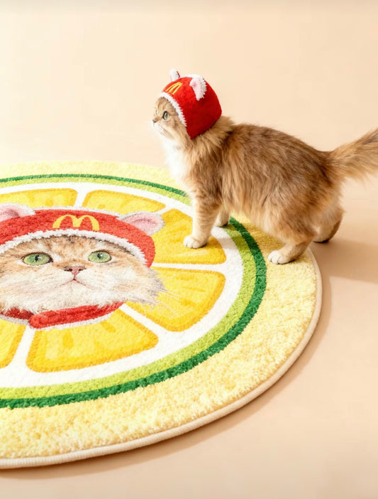Custom Pet Portrait Rug – Personalized Cat & Dog Floor Mat