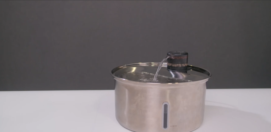 Reassemble and refill the stainless steel pet fountain