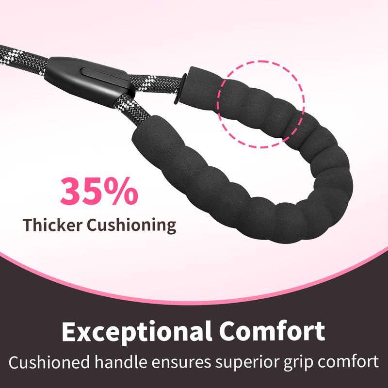 35 percent thicker foam padded handle on Furlyn dual dog leash for exceptional comfort
